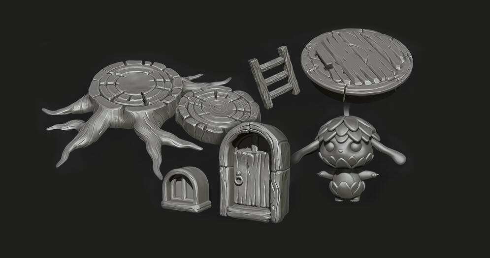 Watercan house props in Zbrush